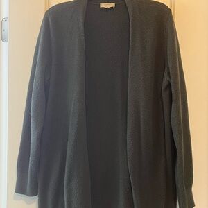 Women's Forest Green Open Front Sweater